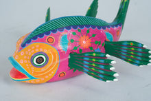 Load image into Gallery viewer, Hand Carved Oaxacan Alebrije Fish Sculpture Signed Mexican Folk Art Wood Carving
