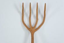 Load image into Gallery viewer, Antique Primitive Wooden Hay Fork 4 Tine Hand Carved Farm Tool 56 Inch
