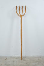 Load image into Gallery viewer, Antique Primitive Wooden Hay Fork 4 Tine Hand Carved Farm Tool 56 Inch
