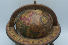Load image into Gallery viewer, Vintage Italian Old World Globe Zodiac Astrology Wood Stand 11 Inch Tabletop
