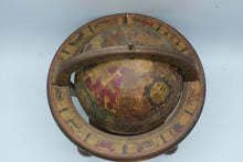 Load image into Gallery viewer, Vintage Italian Old World Globe Zodiac Astrology Wood Stand 11 Inch Tabletop

