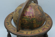 Load image into Gallery viewer, Vintage Italian Old World Globe Zodiac Astrology Wood Stand 11 Inch Tabletop
