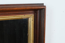 Load image into Gallery viewer, "Golden Edge Reflection" – Vintage Wooden Framed Mirror with Gold Interior Trim – 21.5" x 30"

