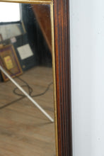 Load image into Gallery viewer, "Golden Edge Reflection" – Vintage Wooden Framed Mirror with Gold Interior Trim – 21.5" x 30"
