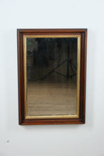 Load image into Gallery viewer, "Golden Edge Reflection" – Vintage Wooden Framed Mirror with Gold Interior Trim – 21.5" x 30"
