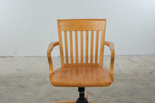 Load image into Gallery viewer, Mid-Century Modern Wood Swivel Office Chair with Casters
