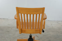 Load image into Gallery viewer, Mid-Century Modern Wood Swivel Office Chair with Casters

