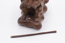 Load image into Gallery viewer, Hand Carved Wood Seated Scholar Reading Book Asian Figurine 6 Inch As Is
