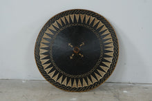 Load image into Gallery viewer, Filipino Salakot Traditional Painted Sun Hat Black Cream Geometric Folk Art 23 Inch
