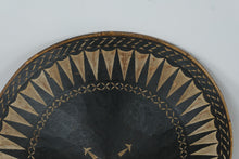 Load image into Gallery viewer, Filipino Salakot Traditional Painted Sun Hat Black Cream Geometric Folk Art 23 Inch
