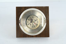 Load image into Gallery viewer, Vintage World Time Desk Clock Faux Wood Plastic Quartz 1970s
