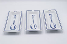 Load image into Gallery viewer, World Market Blue White Spoon Rest Trays Set of 3 Porcelain
