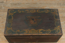Load image into Gallery viewer, Antique Hand-Painted Folk Art Trunk
