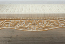 Load image into Gallery viewer, Jamaica Collection Whitewashed Wicker &amp; Carved Wood Bench
