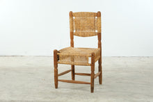 Load image into Gallery viewer, Woven Rush Seat Wood Side Chair with Geometric Back

