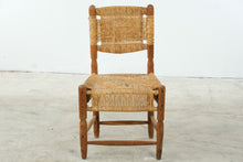 Load image into Gallery viewer, Woven Rush Seat Wood Side Chair with Geometric Back
