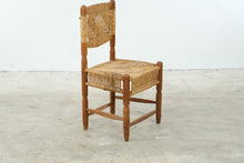 Load image into Gallery viewer, Woven Rush Seat Wood Side Chair with Geometric Back
