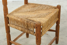 Load image into Gallery viewer, Woven Rush Seat Wood Side Chair with Geometric Back
