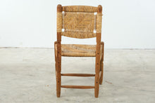 Load image into Gallery viewer, Woven Rush Seat Wood Side Chair with Geometric Back
