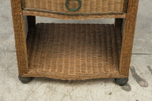 Load image into Gallery viewer, Woven Wicker Rattan Nightstand with Drawer and Lower Shelf
