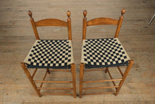 Load image into Gallery viewer, Pair of Woven Strap Counter-Height Barstools – Sturdy &amp; Stylish
