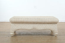 Load image into Gallery viewer, Off-White Woven Wicker Coffee Table – Coastal Cottage Style

