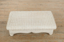 Load image into Gallery viewer, Off-White Woven Wicker Coffee Table – Coastal Cottage Style
