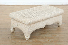 Load image into Gallery viewer, Off-White Woven Wicker Coffee Table – Coastal Cottage Style

