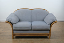 Load image into Gallery viewer, Coastal Blue Check Rattan Loveseat by Lane Venture
