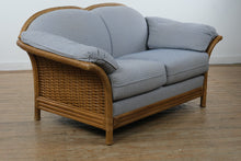Load image into Gallery viewer, Coastal Blue Check Rattan Loveseat by Lane Venture
