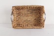 Load image into Gallery viewer, Woven basket with silver handles
