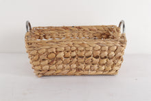 Load image into Gallery viewer, Woven basket with silver handles
