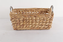 Load image into Gallery viewer, Woven basket with silver handles
