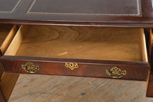 Load image into Gallery viewer, Traditional Mahogany Executive Desk with Inlaid Leather Top and Ball and Claw Feet
