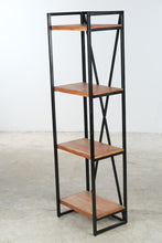 Load image into Gallery viewer, Industrial Acacia Wood and Metal 4 Shelf Bookcase Display Shelving Unit
