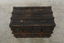 Load image into Gallery viewer, Antique Steamer Trunk Yale and Towne Lock Wood Slat Travel Chest 31 Inch
