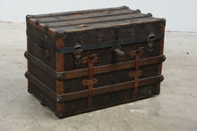 Load image into Gallery viewer, Antique Steamer Trunk Yale and Towne Lock Wood Slat Travel Chest 31 Inch
