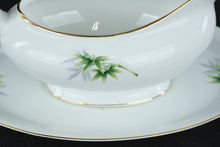 Load image into Gallery viewer, Yamaka China 2302T Bamboo Pattern Gravy Boat Underplate Japan
