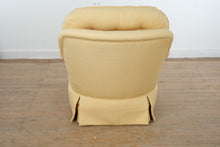 Load image into Gallery viewer, Yellow Upholstered Tufted Accent Armchair Skirted Base Traditional Lounge Chair
