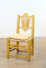 Load image into Gallery viewer, Mexican Folk Art Yellow Ladderback Chair with Handwoven Rush Seat
