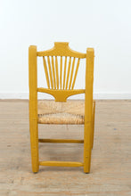 Load image into Gallery viewer, Mexican Folk Art Yellow Ladderback Chair with Handwoven Rush Seat
