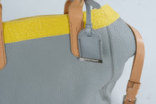 Load image into Gallery viewer, Cole Haan Leather Satchel Shoulder Bag Gray Yellow Tan Crossbody Large - Online Only
