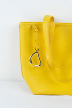 Load image into Gallery viewer, Lauren Ralph Lauren LXVII Yellow Leather Tote Bag Stirrup Charm
