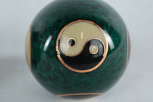 Load image into Gallery viewer, Chinese Yin Yang Baoding Meditation Balls Green Enamel Set With Zipper Case
