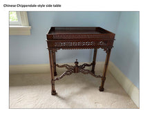 Load image into Gallery viewer, Chinese Chippendale Style Carved Wood Side Table with Gallery Top
