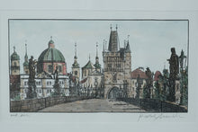 Load image into Gallery viewer, Charles Bridge, Prague Watercolor - 13&quot; x 11&quot;
