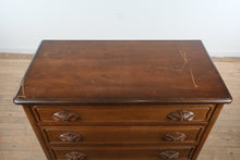 Load image into Gallery viewer, Vintage Solid Wood 5 Drawer Chest with Carved Hardware
