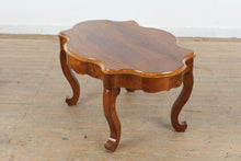 Load image into Gallery viewer, Antique Scalloped Coffee Table with Glass Top
