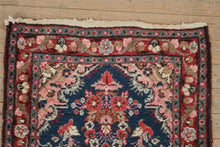 Load image into Gallery viewer, Antique Persian Style Runner Rug 26x72 Blue Red Floral Medallion
