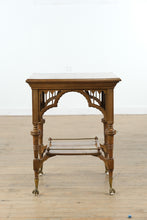 Load image into Gallery viewer, Antique Side or Tea Table – Large Square with Brass Claw Foot Casters
